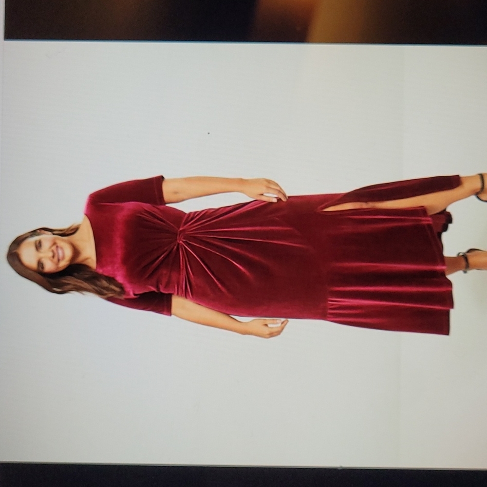 Lane Bryant Port Royal Velvet Twisted Midi NWT